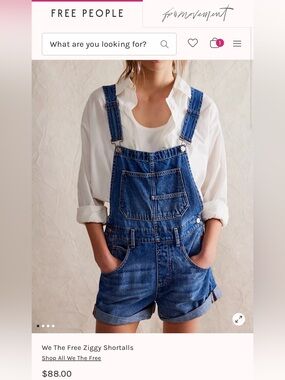 We the Free Ziggy Shortalls ~ Medium